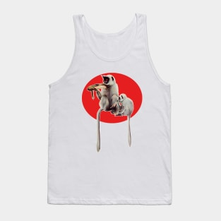 Parent monkey and child monkey with banana. Tank Top